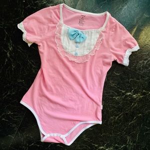 Little for big cute pink Lolita babydoll bodysuit